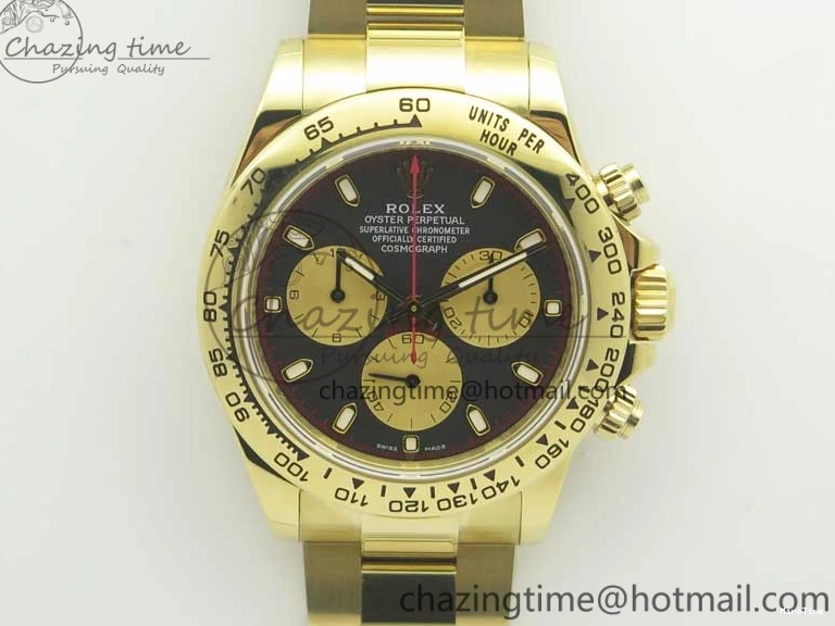 MiroTime 0512 Affordable Daytona 116508 Paul Newman ARF 1:1 Best Edition YG Plated 904L SS Case and Bracelet Black Dial A4130 Super Clone 3355